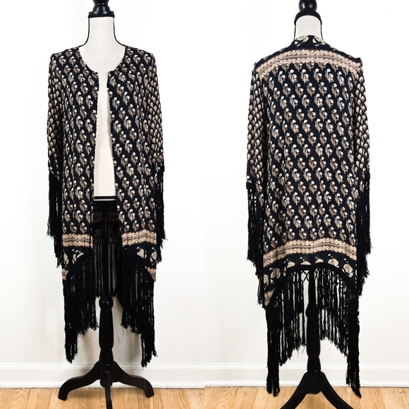 Spell Jackets & Blazers - EUC Spell Bohemian Royale Fringed Kimono Robe Dress